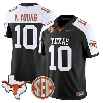 Personalized TL 2026 State Map & SEC Patch Vapor Limited Jersey - Black Alternate / Vince Young Stitched