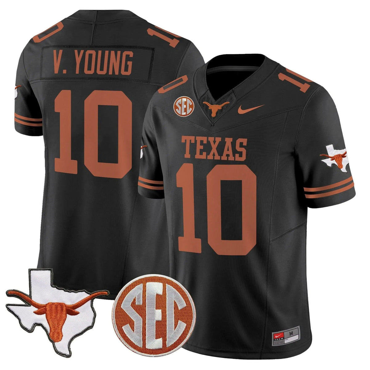 Personalized TL 2026 State Map & SEC Patch Vapor Limited Jersey - Black / Vince Young Stitched