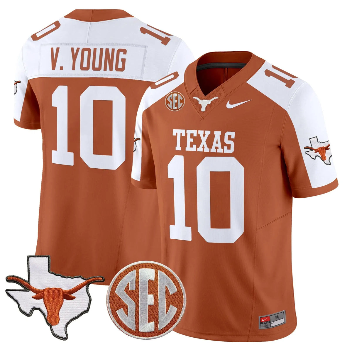 Personalized TL 2026 State Map & SEC Patch Vapor Limited Jersey - Orange Alternate / Vince Young Stitched