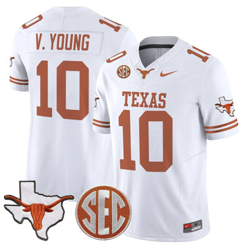 Personalized TL 2026 State Map & SEC Patch Vapor Limited Jersey - White / Vince Young Stitched