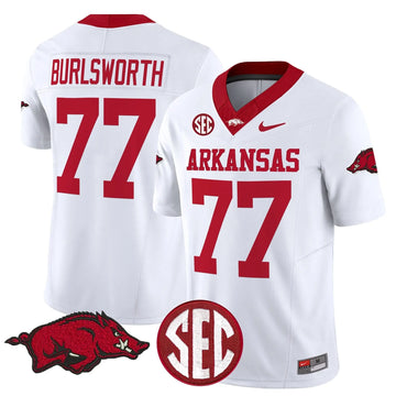Personalized AR Vapor Limited Jersey - White / Brandon Burlsworth Stitched