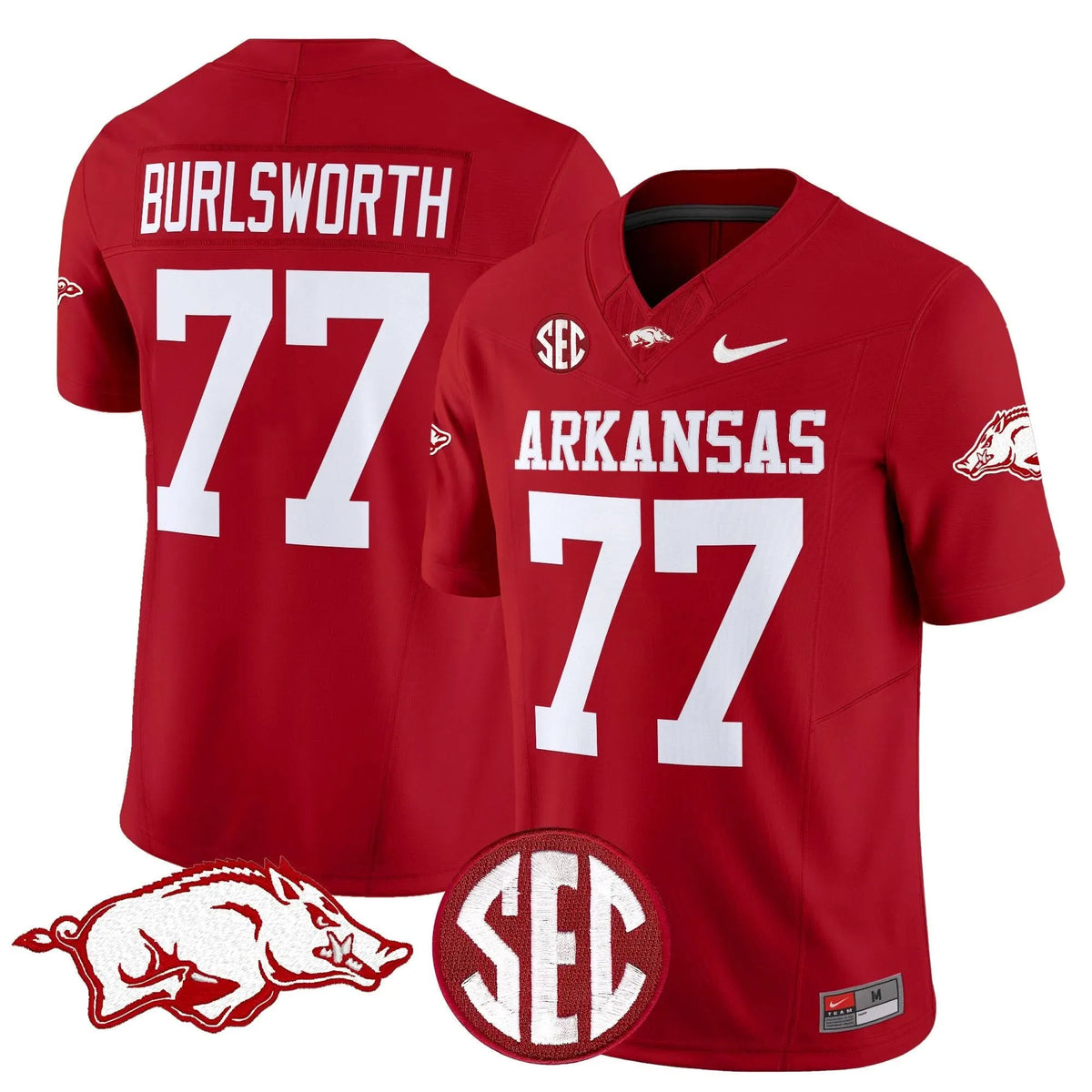 Personalized AR Vapor Limited Jersey - Cardinal / Brandon Burlsworth Stitched