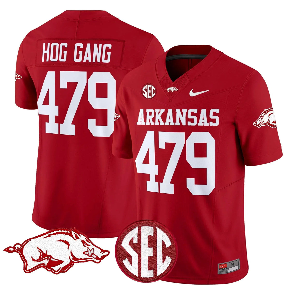 Personalized AR Vapor Limited Jersey - Cardinal / Hog Gang 479 Stitched