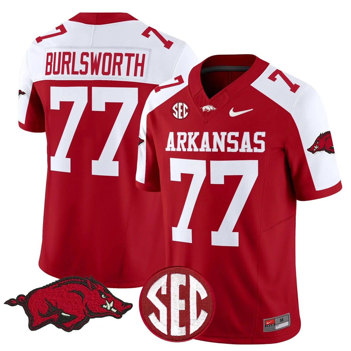 Personalized AR Vapor Limited Jersey - Cardinal Alternate / Brandon Burlsworth Stitched