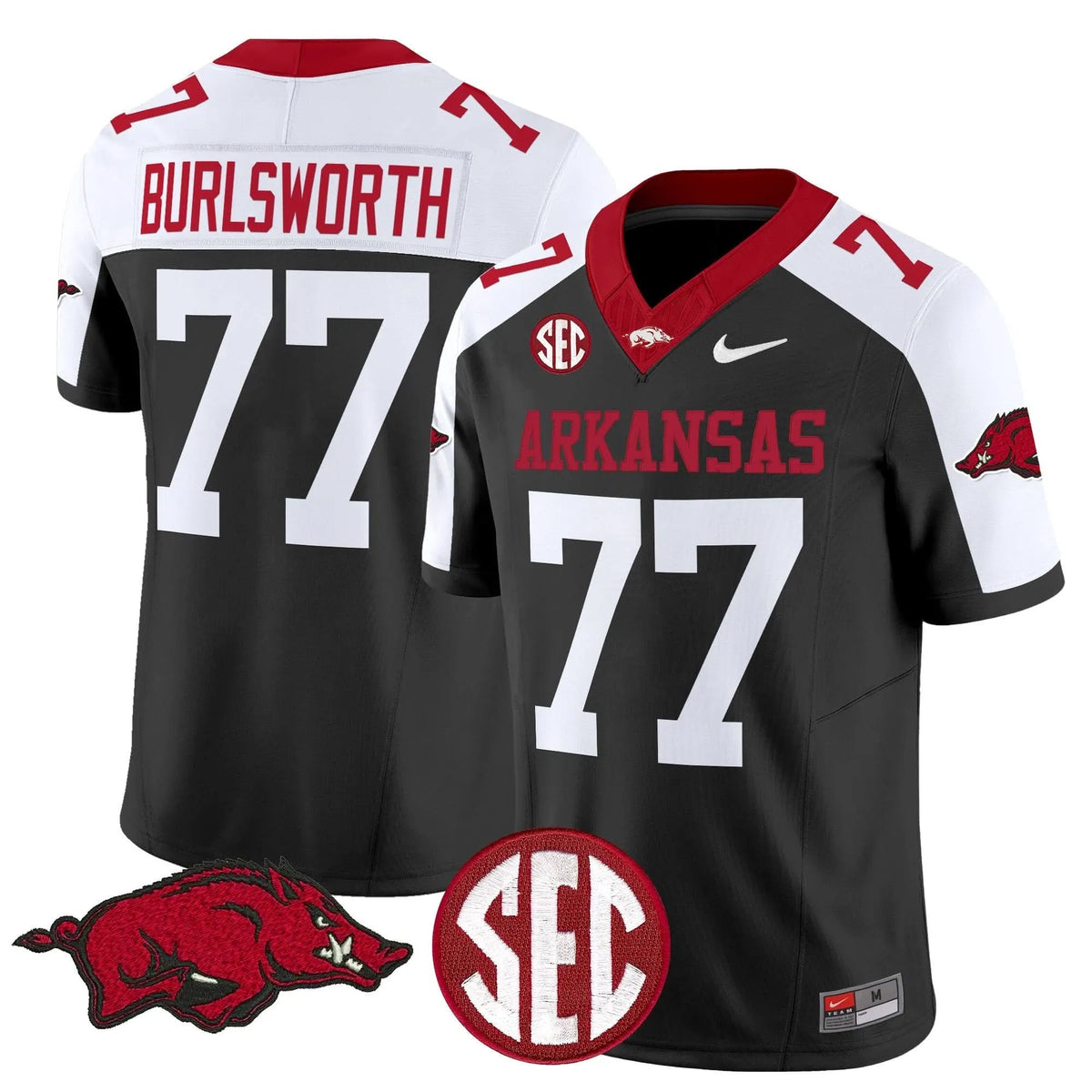 Personalized AR Vapor Limited Jersey - Black Alternate / Brandon Burlsworth Stitched