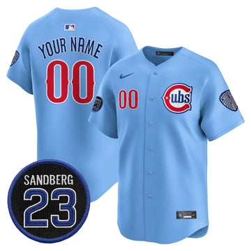 Personalized CC 'Ryne Sandberg Tribute' Vapor Premier Limited Custom Jersey V2 - Blue Stitched