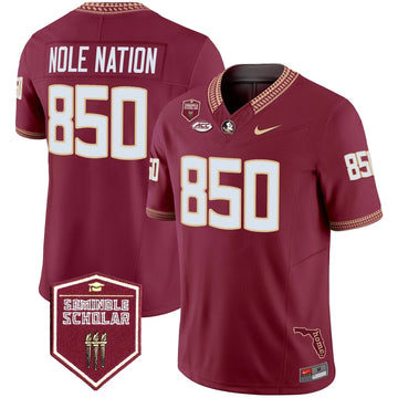 Personalized FSS 2026 Seminole Scholar Patch Vapor Limited Jersey - Garnet / Nole Nation 850 Stitched