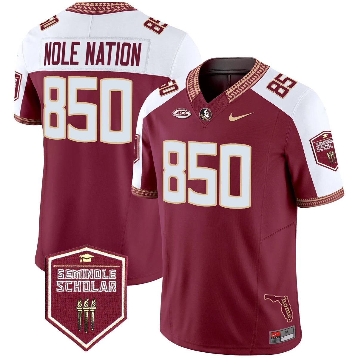 Personalized FSS 2026 Seminole Scholar Patch Vapor Limited Jersey - Garnet Alternate / Nole Nation 850 Stitched