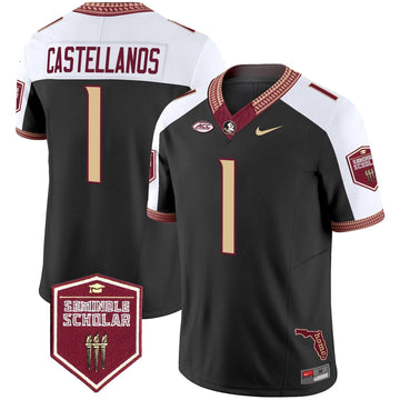 Personalized FSS 2026 Seminole Scholar Patch Vapor Limited Jersey - Black Alternate / Thomas Castellanos Stitched