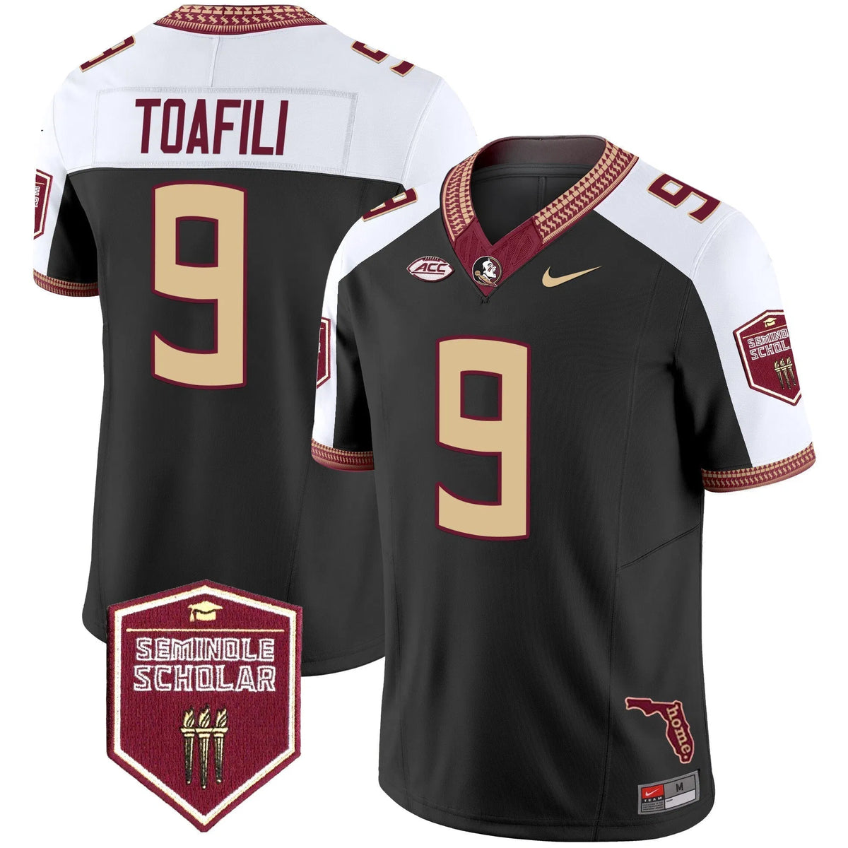 Personalized FSS 2026 Seminole Scholar Patch Vapor Limited Jersey - Black Alternate / Lawrance Toafili Stitched
