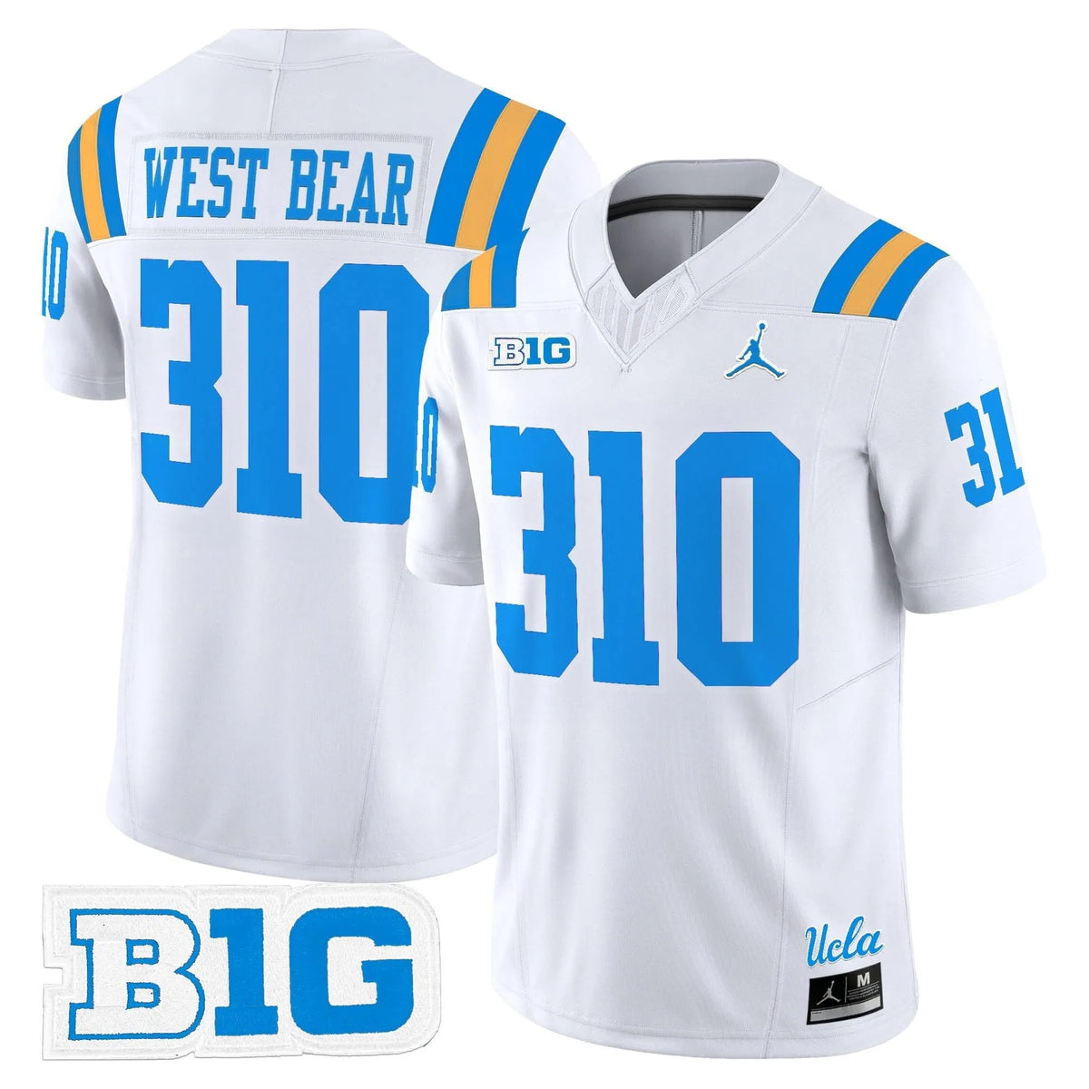 Personalized UCLA 2026 Vapor Limited Jersey - White / West Bear 310 Stitched