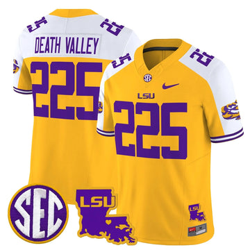 Personalized LSU 2026 Louisiana Patch Vapor Limited Jersey - Gold Alternate / Death Valley 225 Stitched