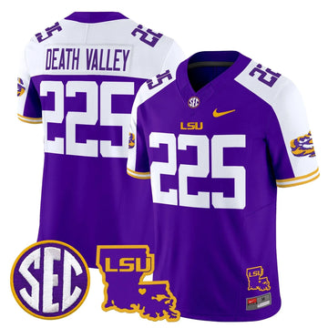 Personalized LSU 2026 Louisiana Patch Vapor Limited Jersey - Purple Alternate / Death Valley 225 Stitched