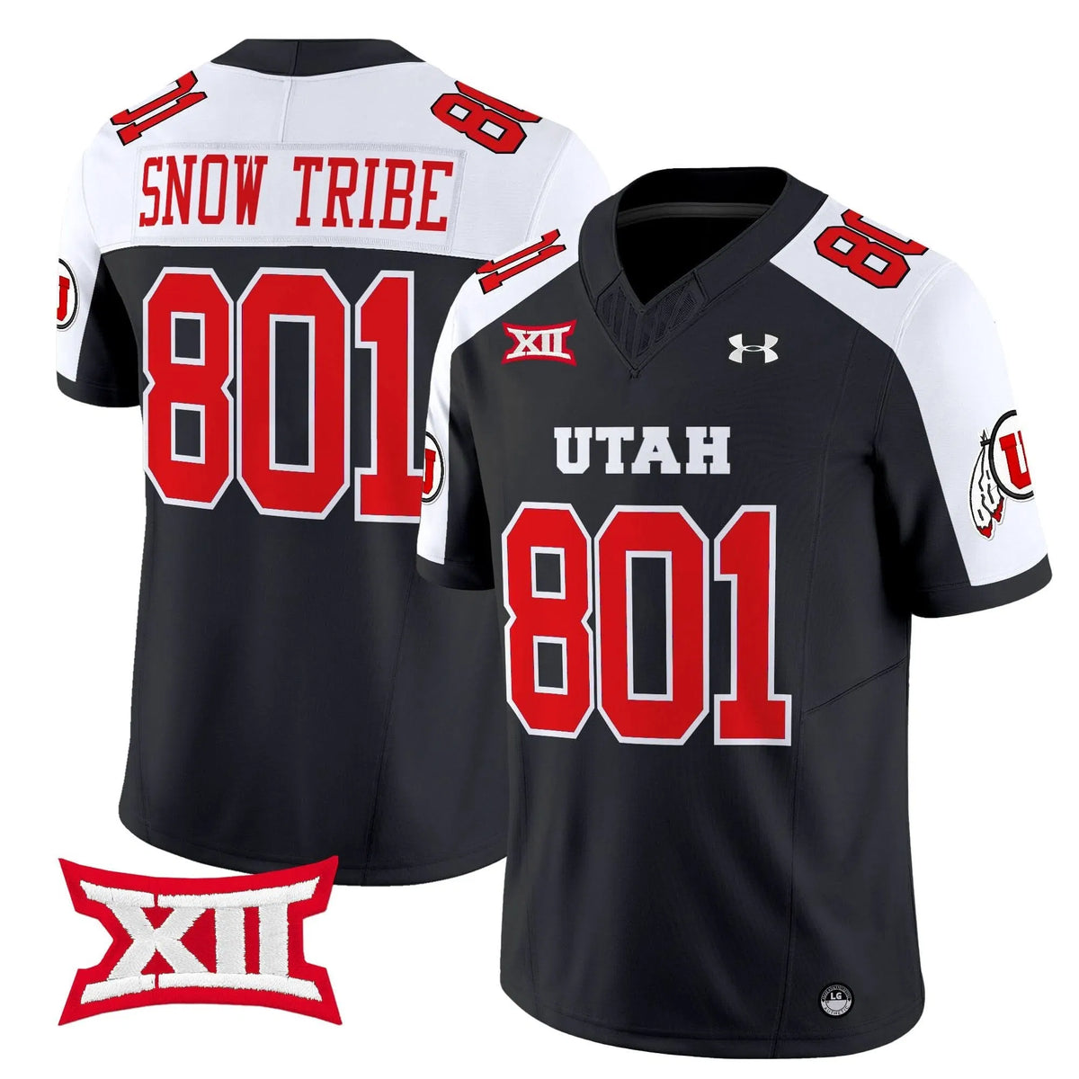 Personalized UU 2026 Vapor Limited Jersey - Black Alternate / Snow Tribe 801 Stitched