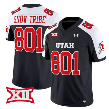 Personalized UU 2026 Vapor Limited Jersey - Black Alternate / Snow Tribe 801 Stitched