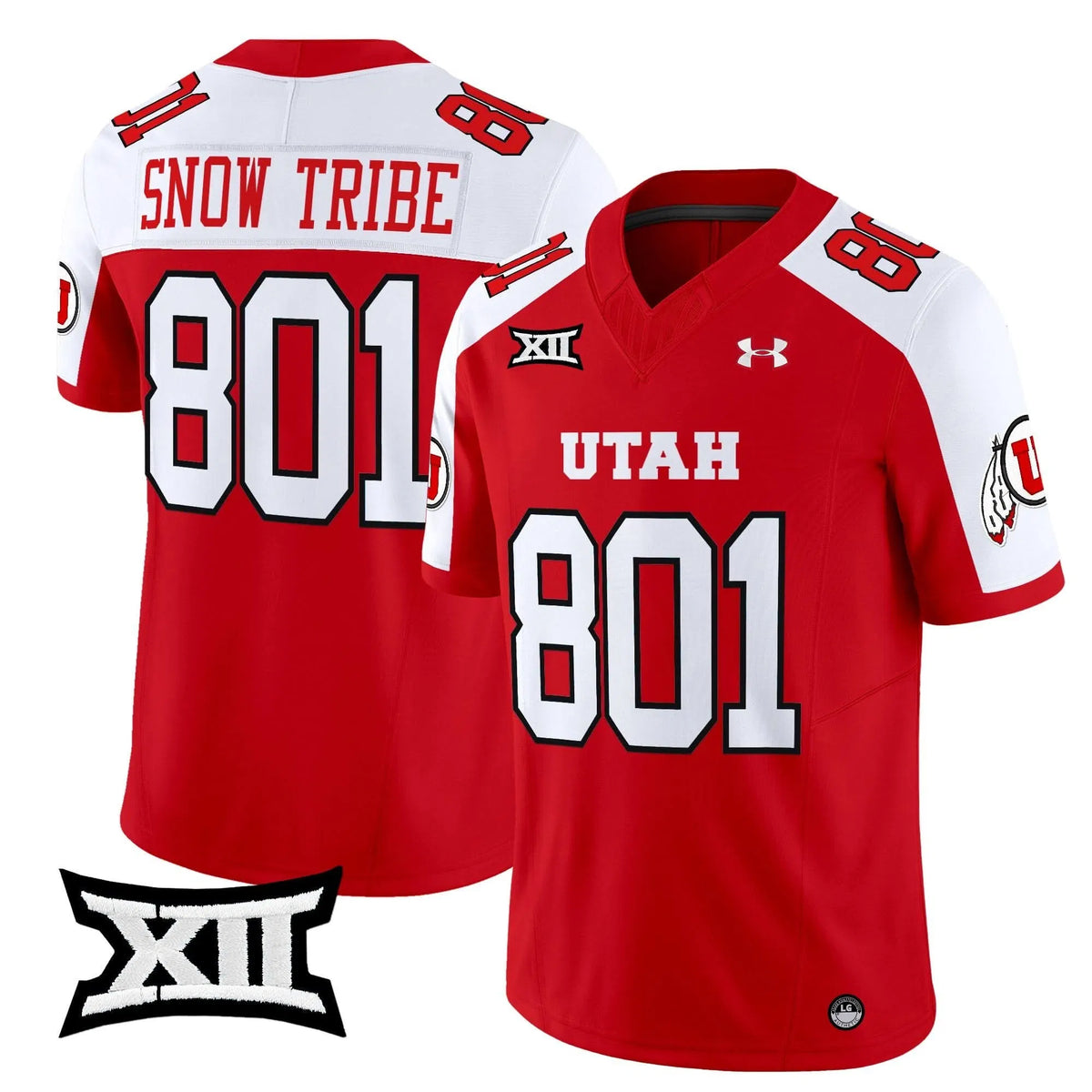 Personalized UU 2026 Vapor Limited Jersey - Red Alternate / Snow Tribe 801 Stitched