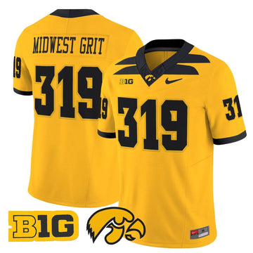 Personalized Iowa Hawkeyes 2026 Vapor Limited Jersey - Gold / Midwest Grit 319 Stitched