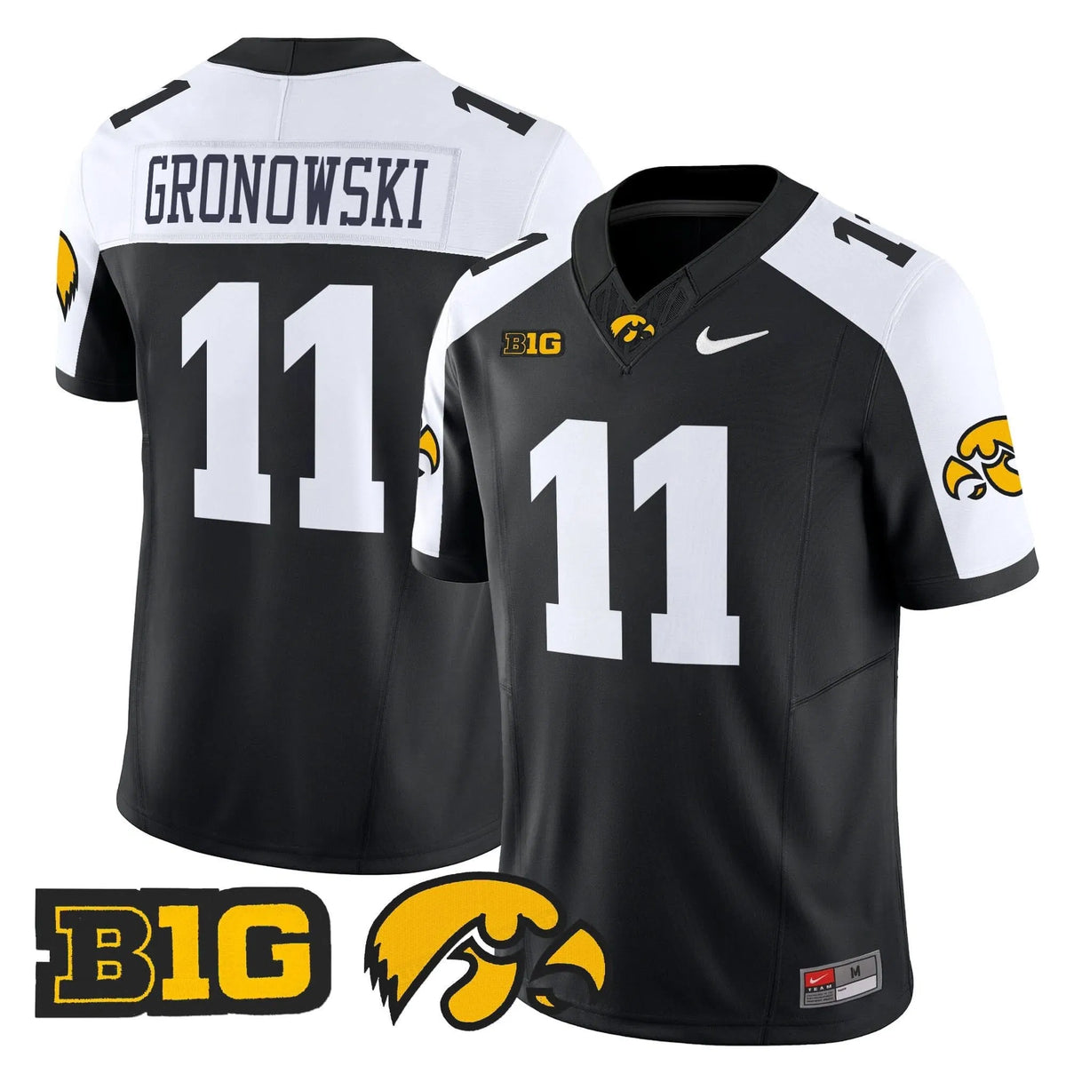 Personalized Iowa Hawkeyes 2026 Vapor Limited Jersey - Black Alternate / Mark Gronowski Stitched