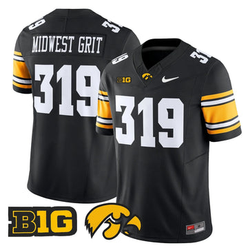 Personalized Iowa Hawkeyes 2026 Vapor Limited Jersey - Black / Midwest Grit 319 Stitched