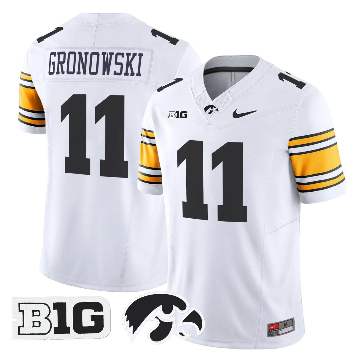 Personalized Iowa Hawkeyes 2026 Vapor Limited Jersey - White / Mark Gronowski Stitched