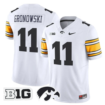 Personalized Iowa Hawkeyes 2026 Vapor Limited Jersey - White / Mark Gronowski Stitched