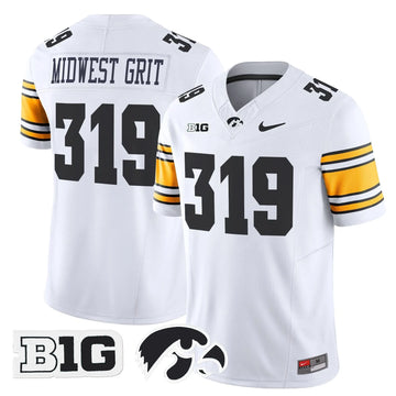 Personalized Iowa Hawkeyes 2026 Vapor Limited Jersey - White / Midwest Grit 319 Stitched
