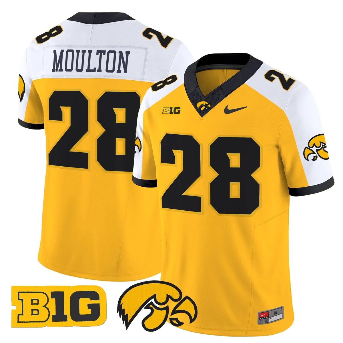 Personalized Iowa Hawkeyes 2026 Vapor Limited Jersey - Gold Alternate / Kamari Moulton Stitched