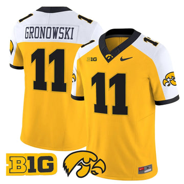 Personalized Iowa Hawkeyes 2026 Vapor Limited Jersey - Gold Alternate / Mark Gronowski Stitched