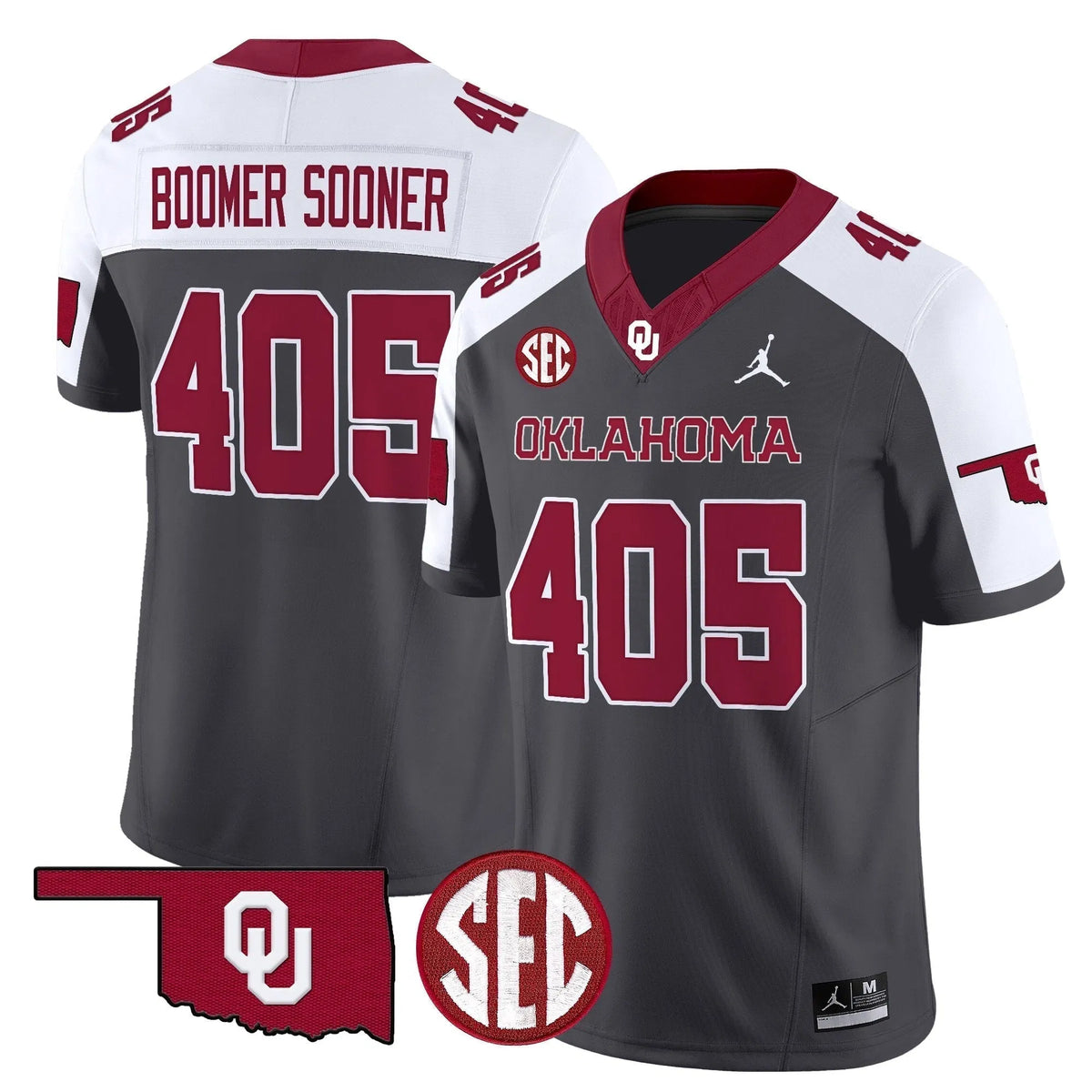 Personalized OS 2026 Vapor Limited Jersey - Special Anthracite / Boomer Sooner 405 Stitched