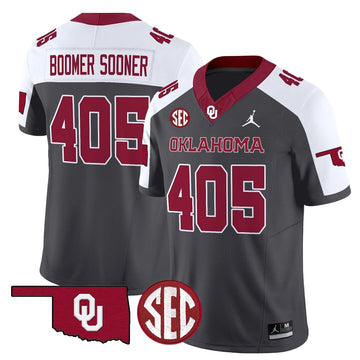 Personalized OS 2026 Vapor Limited Jersey - Special Anthracite / Boomer Sooner 405 Stitched