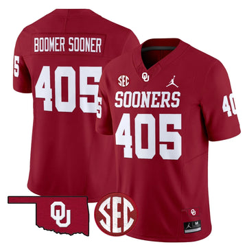 Personalized OS 2026 Vapor Limited Jersey - Crimson / Boomer Sooner 405 Stitched