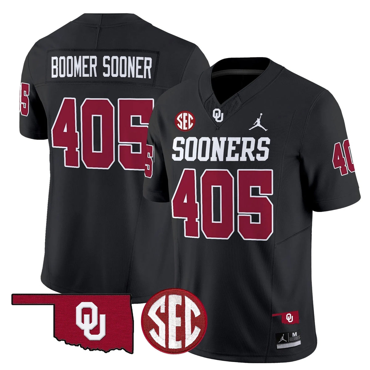 Personalized OS 2026 Vapor Limited Jersey - Black / Boomer Sooner 405 Stitched