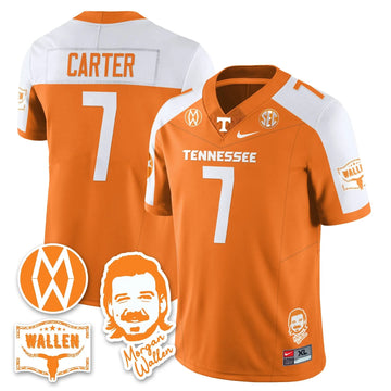Personalized TV Morgan Wallen 2026 Jersey - Orange Alternate / Arion Carter - 7 Stitched