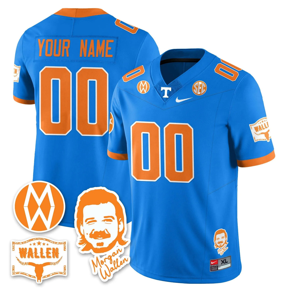 Personalized TV Morgan Wallen 2026 Custom Jersey - Blue Stitched