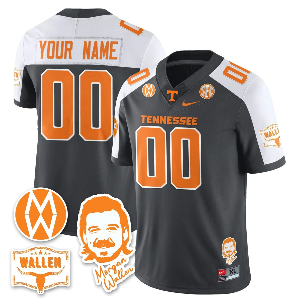 Personalized TV Morgan Wallen 2026 Custom Jersey - Gray Alternate Stitched