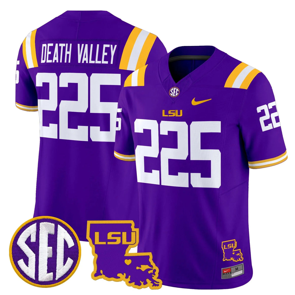 Personalized LSU 2026 Louisiana Patch Vapor Limited Jersey - Purple / Death Valley 225 Stitched