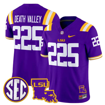 Personalized LSU 2026 Louisiana Patch Vapor Limited Jersey - Purple / Death Valley 225 Stitched