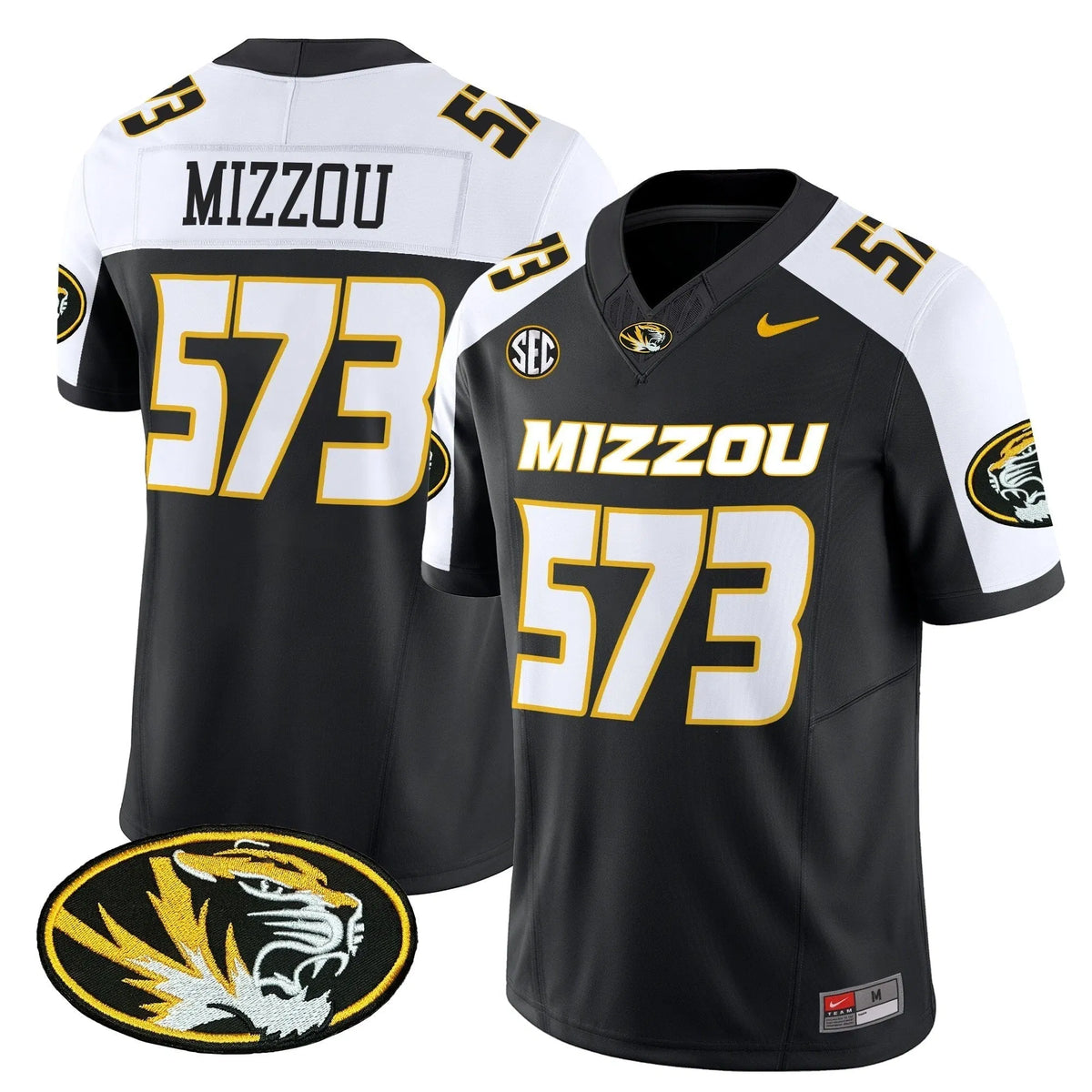 Personalized MT 2026 Vapor Limited Jersey - Black Alternate / Mizzou 573 Stitched
