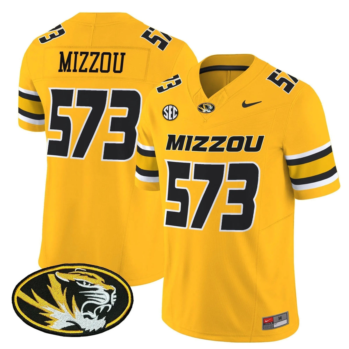 Personalized MT 2026 Vapor Limited Jersey - Gold / Mizzou 573 Stitched