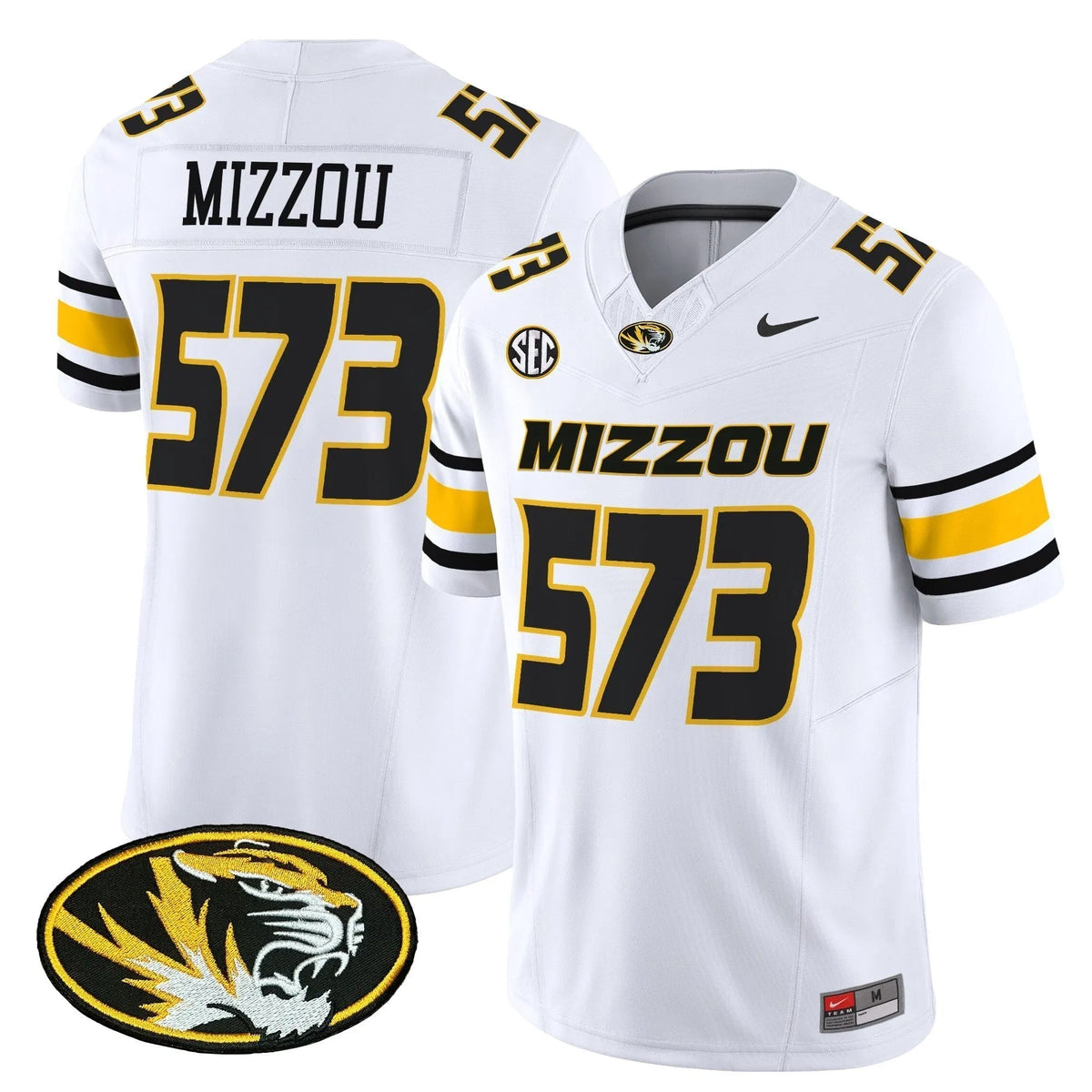 Personalized MT 2026 Vapor Limited Jersey - White / Mizzou 573 Stitched