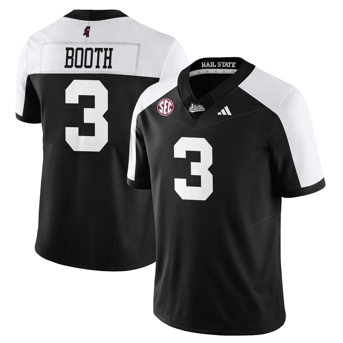 Personalized Mississippi State Football "Darkness" Limited Jersey - Black Alternate / Anthony Evans III - 3 Stitched