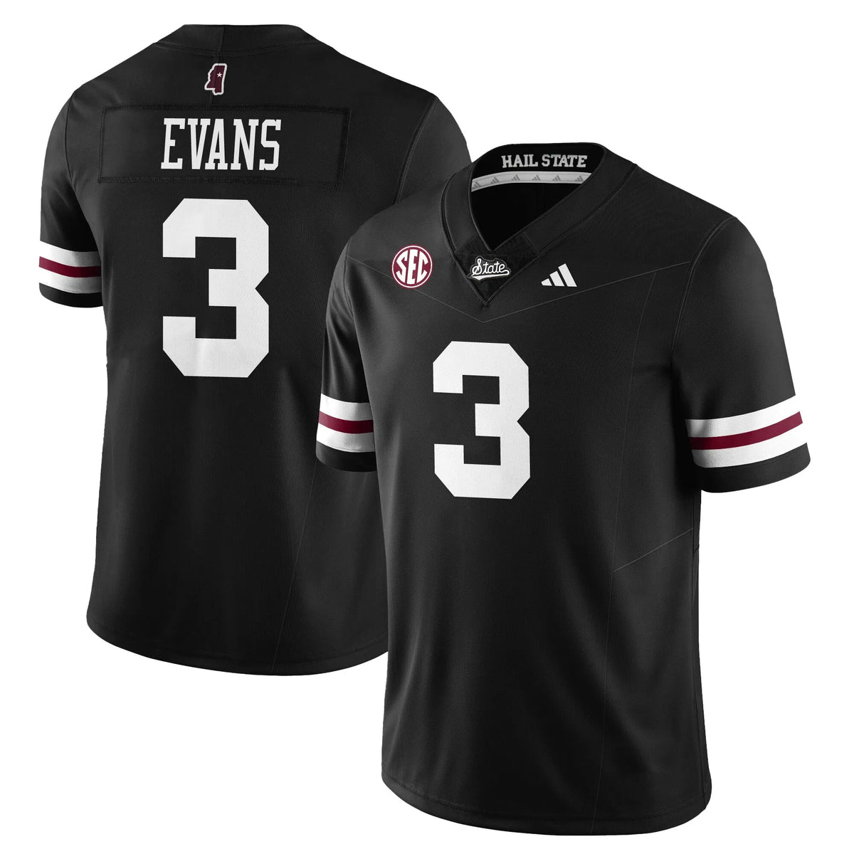 Personalized Mississippi State Football "Darkness" Limited Jersey - Black / Davon Booth - 3 Stitched