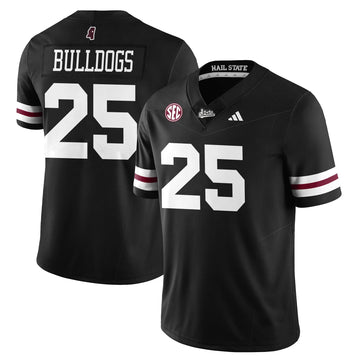 Personalized Mississippi State Football "Darkness" Limited Jersey - Black / Bulldogs - 25 Stitched