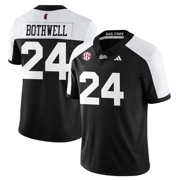 Personalized Mississippi State Football "Darkness" Limited Jersey - Black Alternate / Fluff Bothwell - 24 Stitched