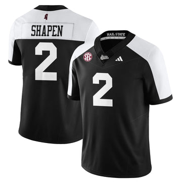 Personalized Mississippi State Football "Darkness" Limited Jersey - Black Alternate / Blake Shapen - 2 Stitched