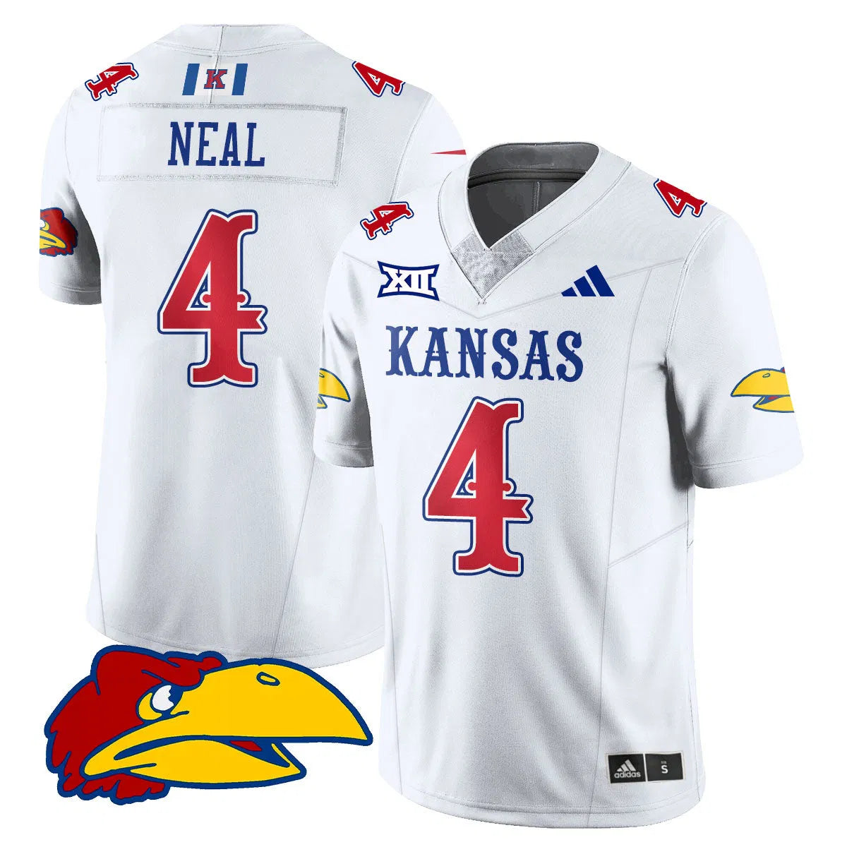 Personalized KJ Football 2026 Limited Jersey - White / Devin. Neal - 4 Stitched