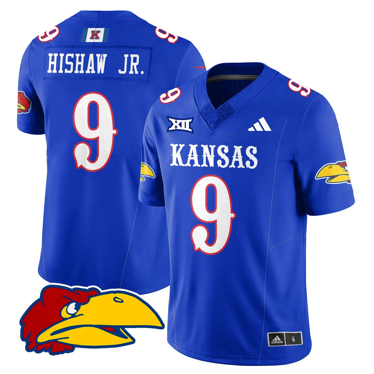 Personalized KJ Football 2026 Limited Jersey - Royal / Daniel Hishaw Jr. - 9 Stitched