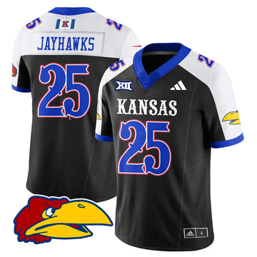 Personalized KJ Football 2026 Limited Jersey - Black Alternate / Jayhawks - 25 Stitched