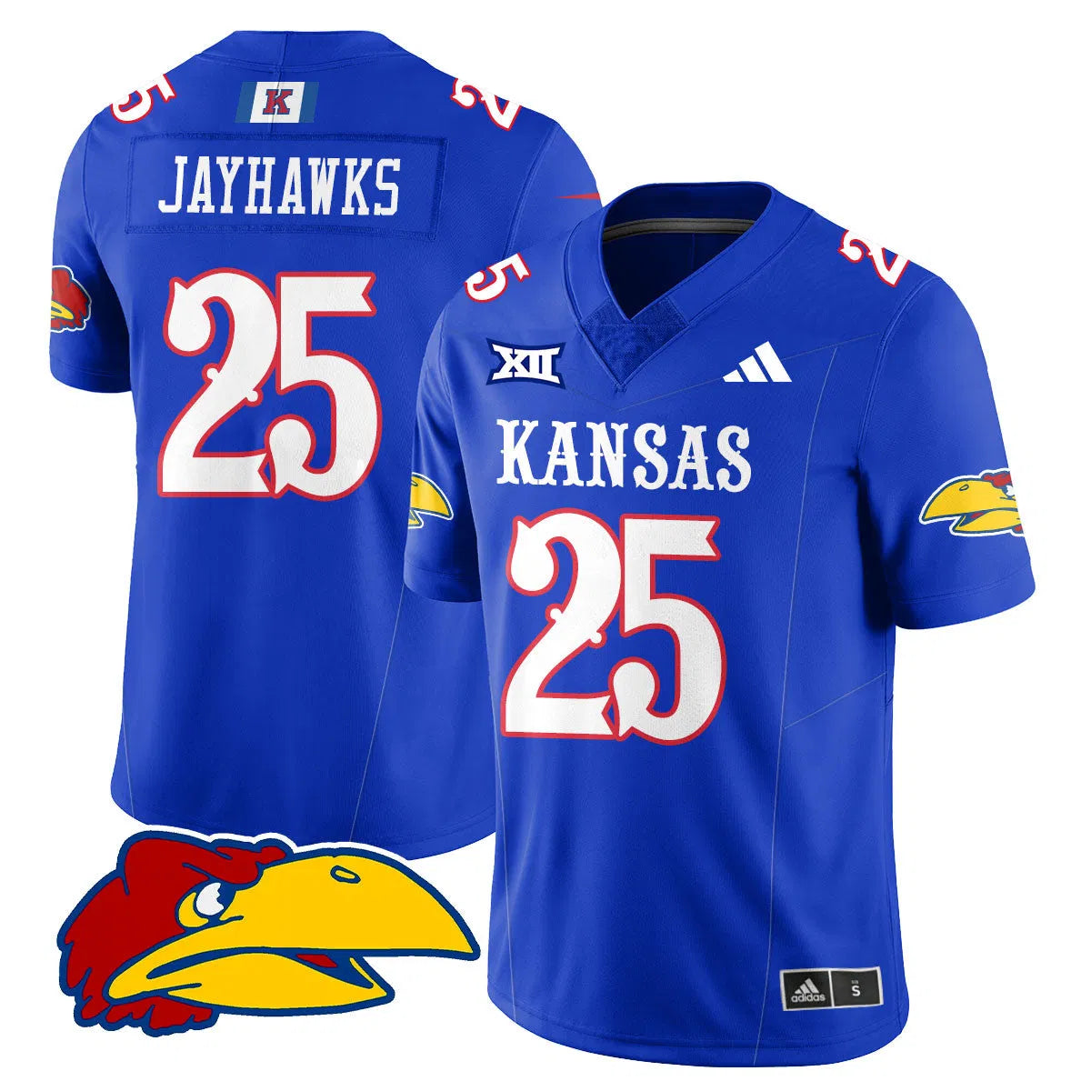 Personalized KJ Football 2026 Limited Jersey - Royal / Jayhawks - 25 Stitched