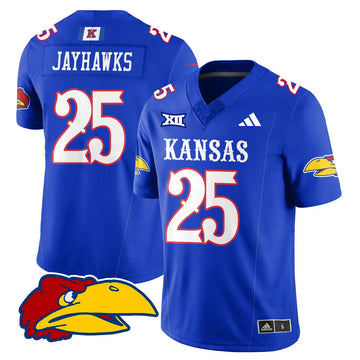 Personalized KJ Football 2026 Limited Jersey - Royal / Jayhawks - 25 Stitched